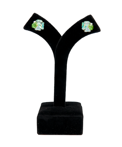 Elegant Green Crystal Stone Stud Earrings for Women